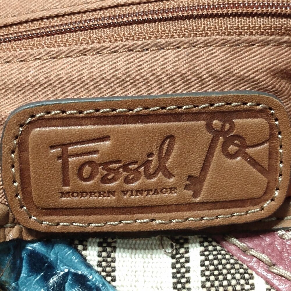 Fossil Multicolor Leather/Canvas/Straw Handbag - Picture 12 of 12